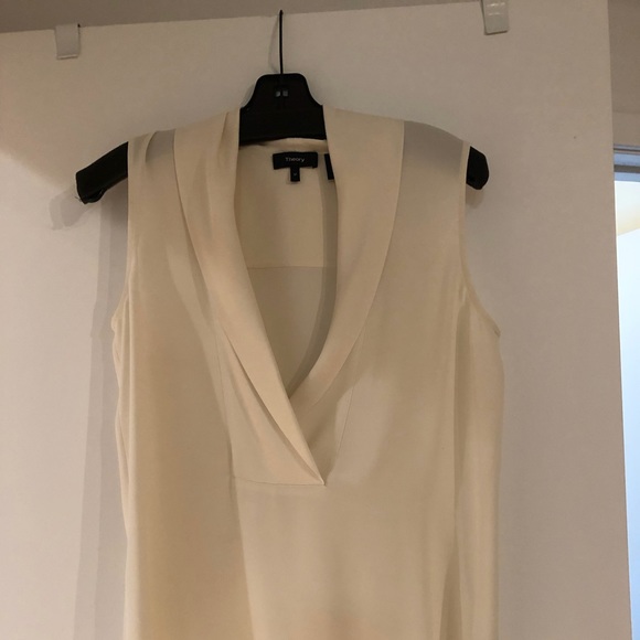 Theory Tops - Theory White Silk Shell Size M